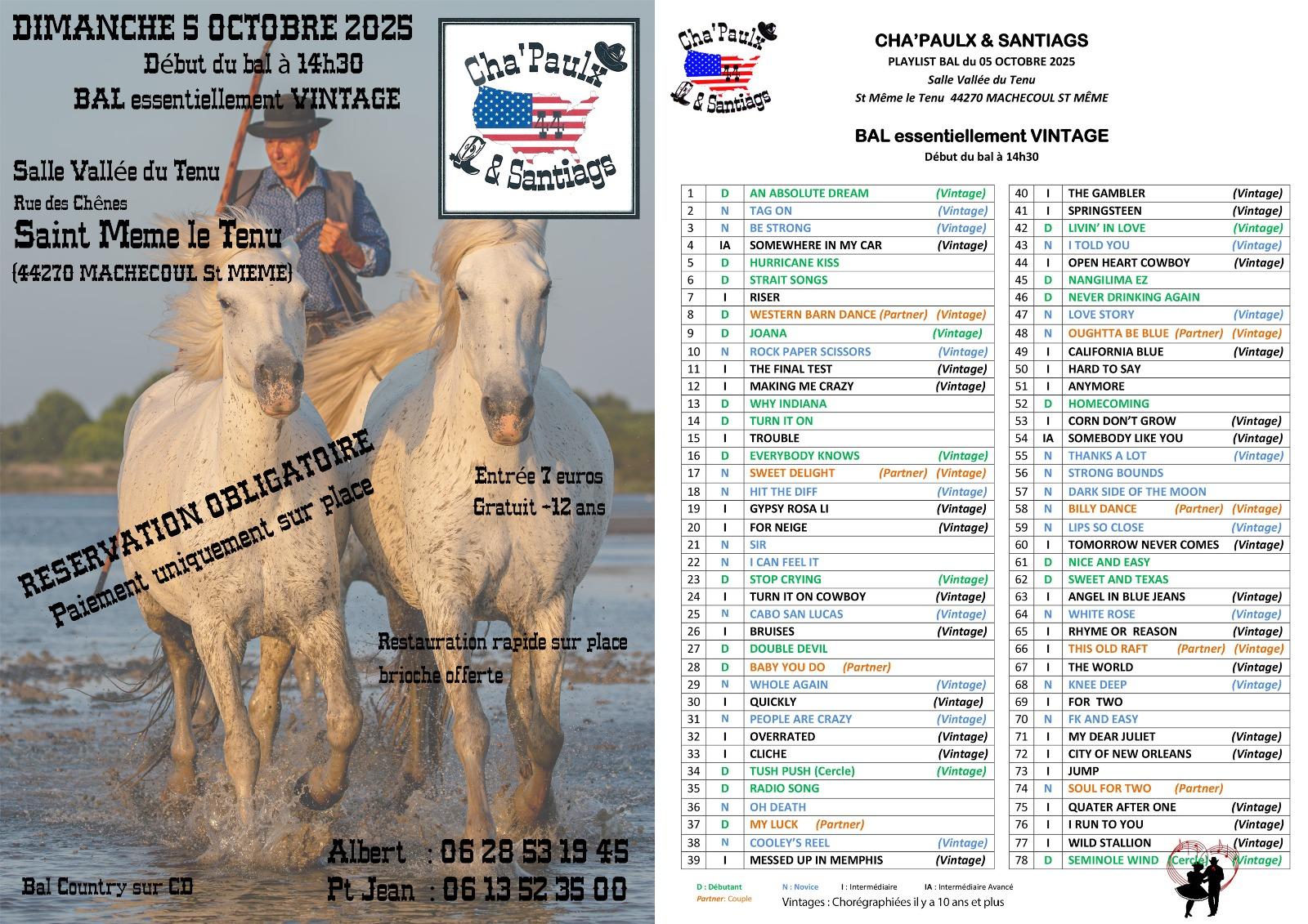 Bal cha paulx et santiags 5 octobre 2025